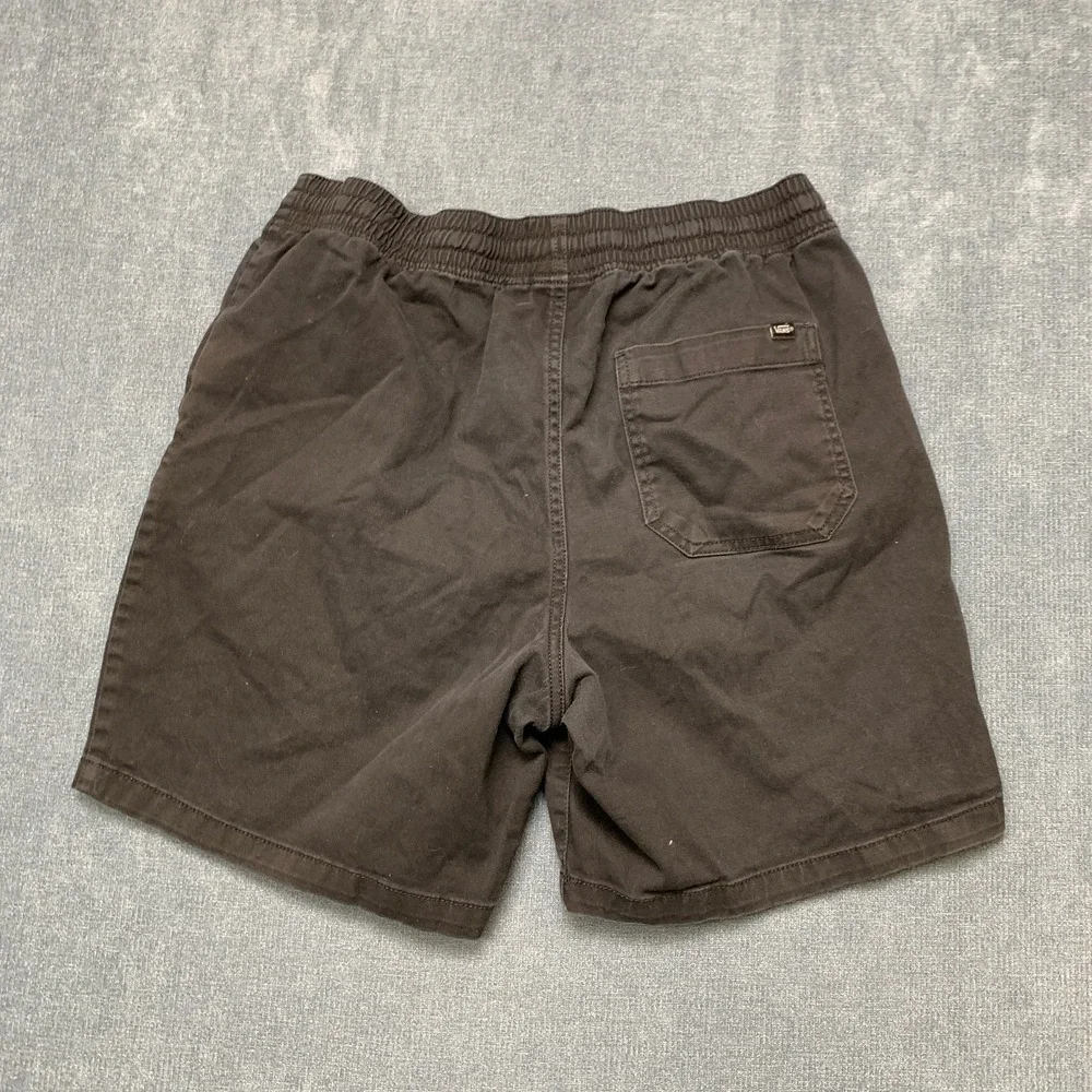 Vans Chino Shorts Mens Medium Black Slash Pockets Casual Summer Drawstring Waist